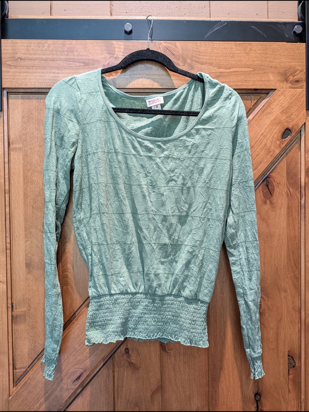 Mossimo Supply Co Light Sage Green Long Sleeve Scoop Neck Top